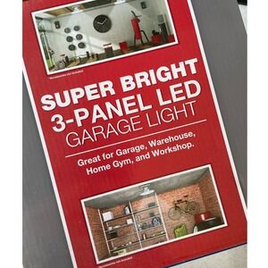 Super Bright 3-Panel LED Garage Light 8000 Lumens Adjustable Daylight 10x Better